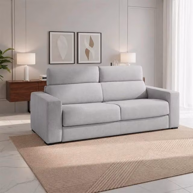 Divano letto Crien da 3 posti con poggiatesta reclinabili colore Mozart 15 ash di TEZETA
