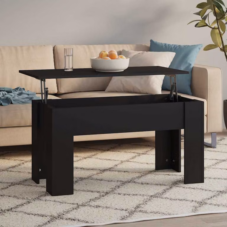 vidaXL Tavolino da Salotto Moderno Nero con Meccanismo a Sollevamento L/P/H: 101 x 49 x 52 cm