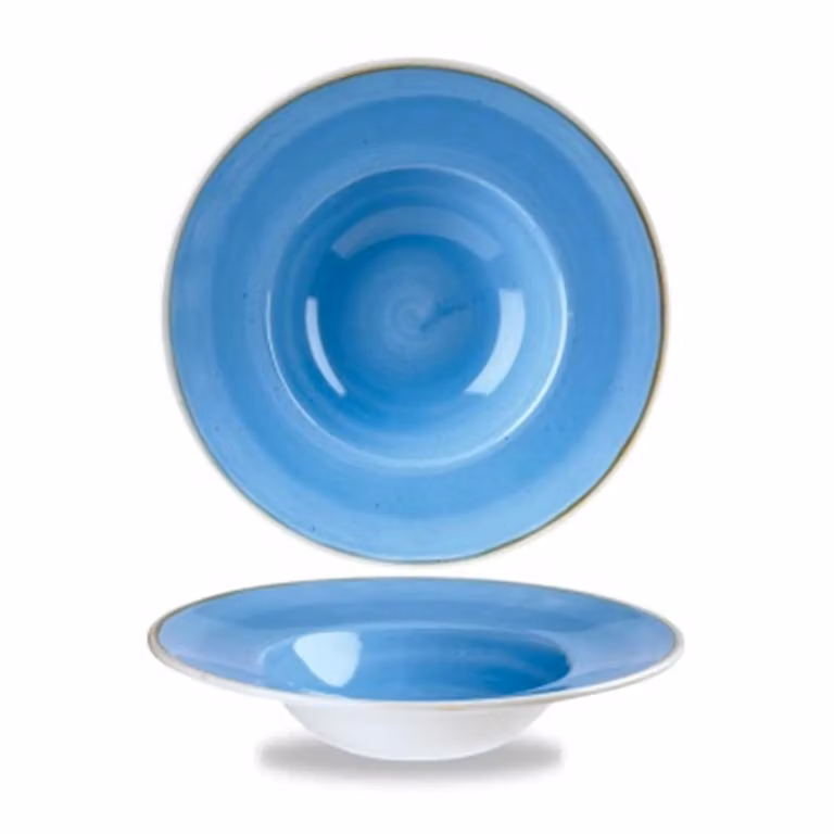 Piatto fondo bordato bordato blu stone, diam. 28cm, 12 pezzi