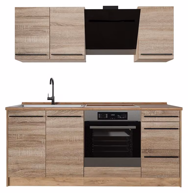 Cucina monoblocco Vicco R-Line Sonoma/Rovere dorato 180 cm, PL Rovere, Model 67042