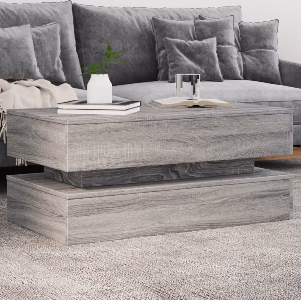 Maison Exclusive - Tavolino con luci LED Grigio Sonoma 90x50x40 cm