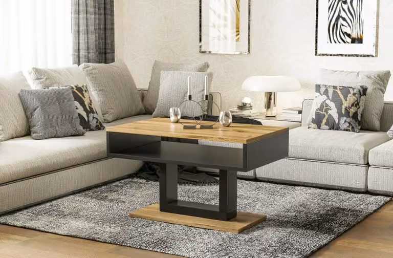 Endo-Möbel tavolino da salotto Tilo 110x60x58 cm con ripiano (rovere Wotan)