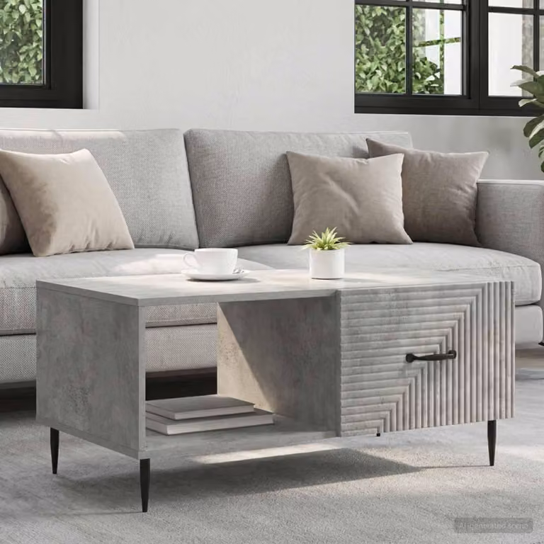 Maison Exclusive - Tavolino grigio cemento 90 x 50 x 40 cm in materiale derivato dal legno
