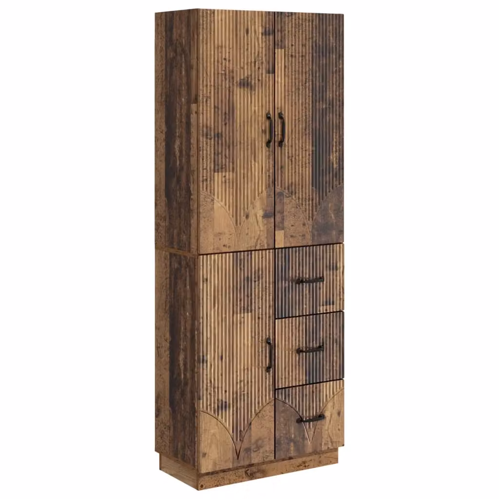 Set di 2 armadi moderni vidaXL in legno e MDF colore marrone con ante a battente e ripiani interni – 2