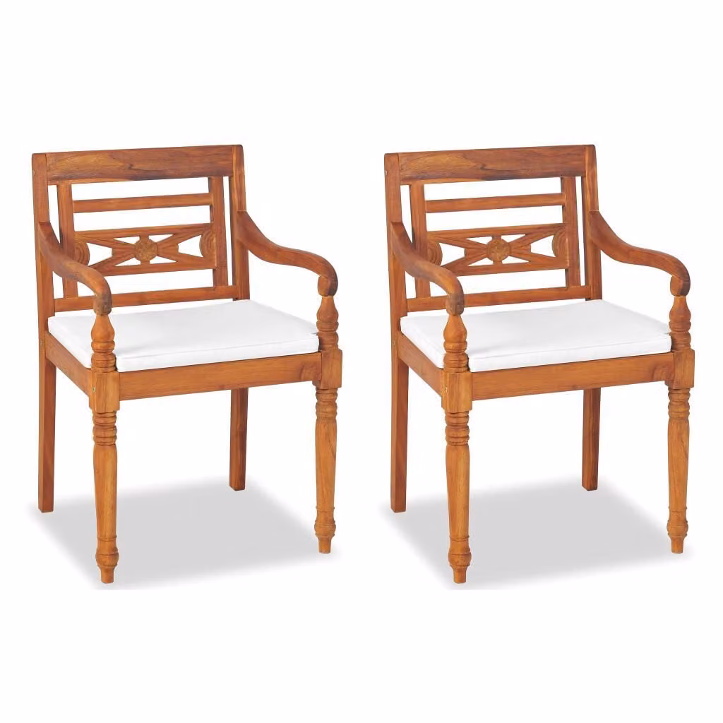 set 4 pezzi da giardino con cuscini in teak massiccio