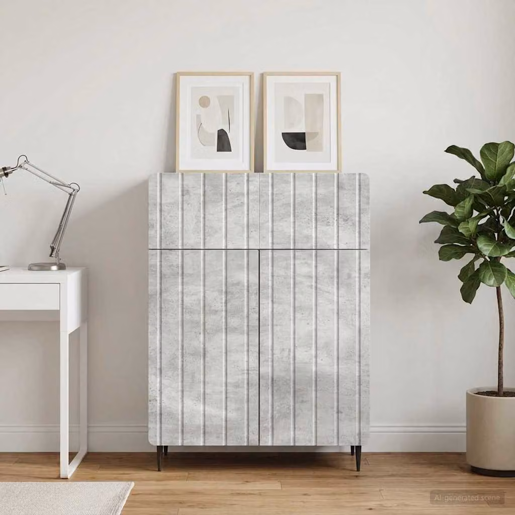 Credenza moderna vidaXL in legno ingegnerizzato grigio opaco L: 66 cm, P: 34,5 cm, H: 92 cm