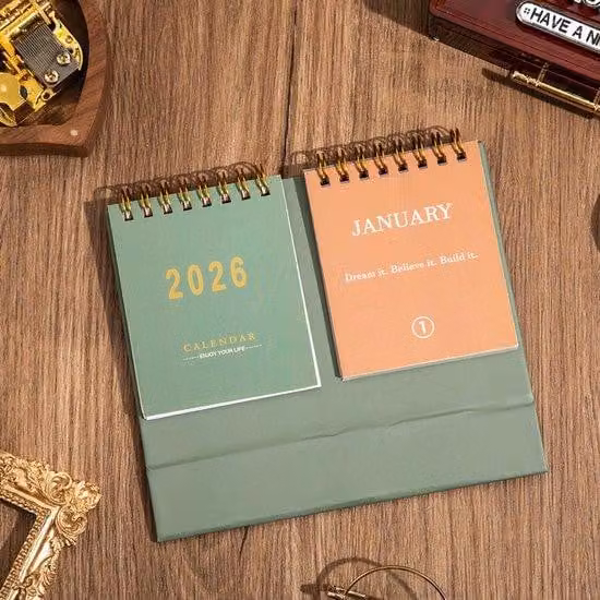 Calendario in miniatura, espositore da scrivania, agenda da tavolo portatile, calendario per appunti, accessori da ufficio