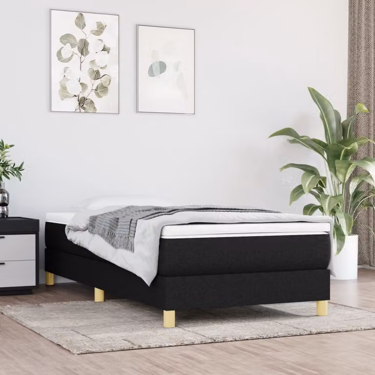 Maison Exclusive - Struttura Letto a Rete a Molle Nero 100x200 cm in Tessuto