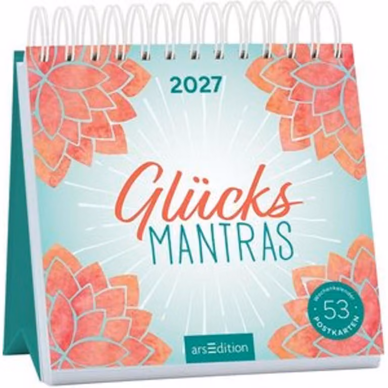 Calendario da parete con cartoline "Glücksmantras" per il 2027