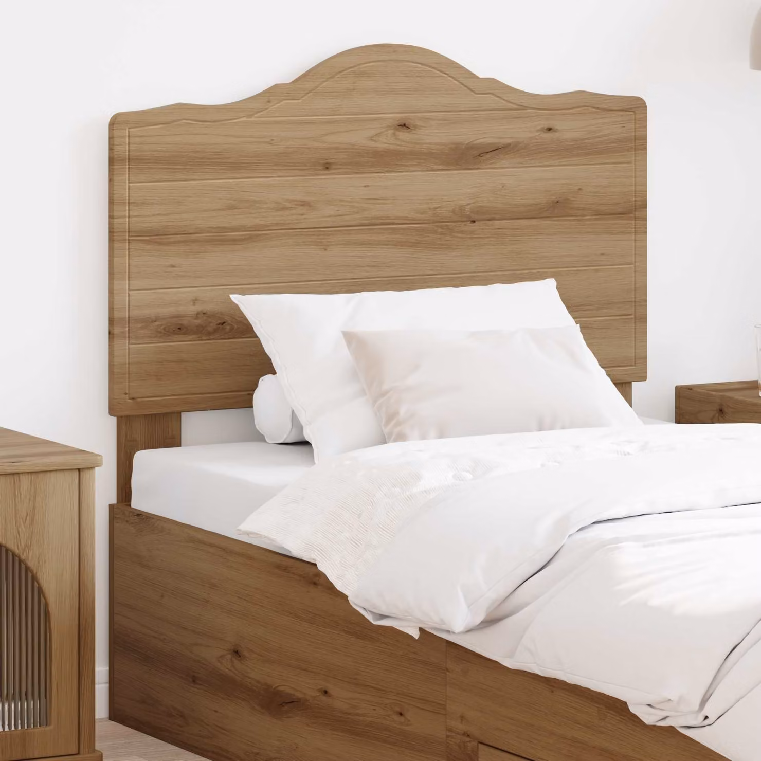 Testiera per letto vidaXL in legno ingegnerizzato color rovere, stile moderno e finitura opaca