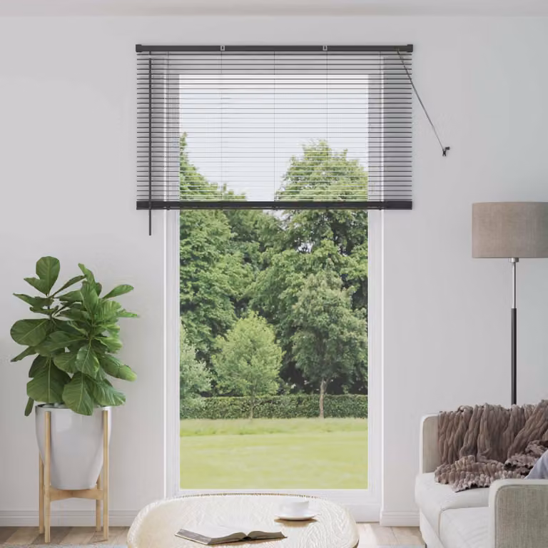 Tenda Veneziana vidaXL Grigio Argento, L: 130 cm, H: 213 cm, in PVC semi-trasparente con lamelle da 25 mm