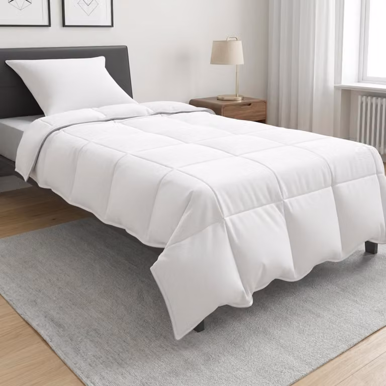Set di 2 Piumoni vidaXL in Bambù per Tutte le Stagioni, Bianco, L 135 x P 200 cm