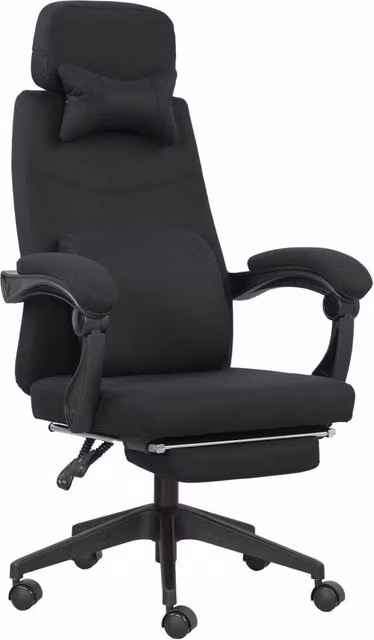 Poltrona da Ufficio Executive XYLO con Poggiapiedi, Schienale Regolabile e Riposatesta, Rotazione 360°, Nero – 1