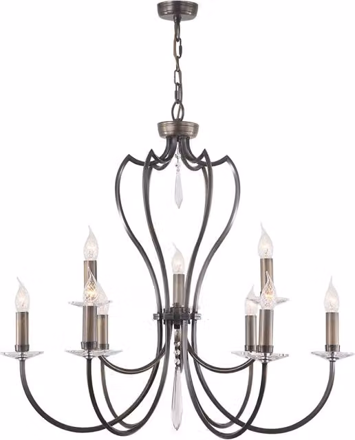 Lampadario a candela Pimlico bronzo scuro 9xE14 Elstead