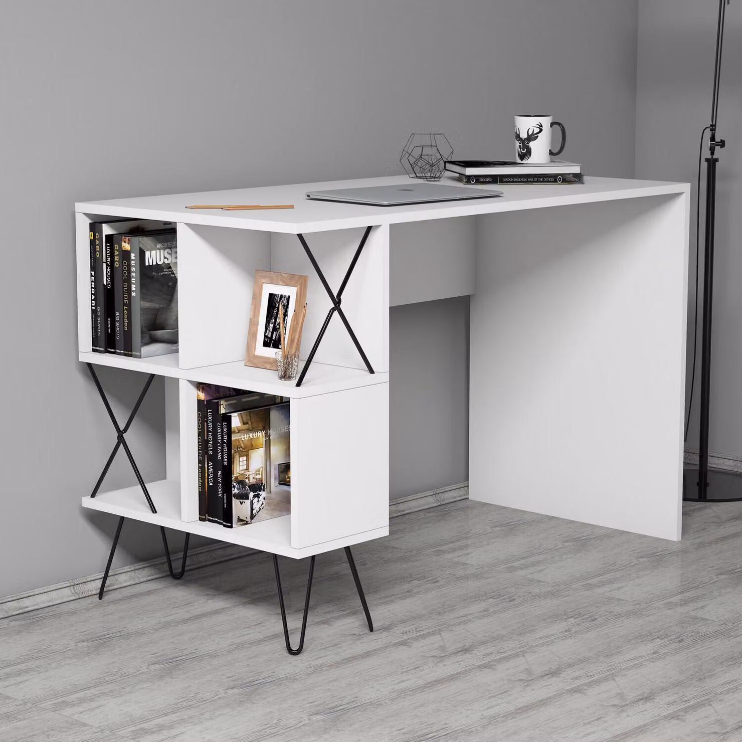 Skye Decor, Extra - Bianco, Scrivanie, Bianco, 120 x 78,8 x 60 cm