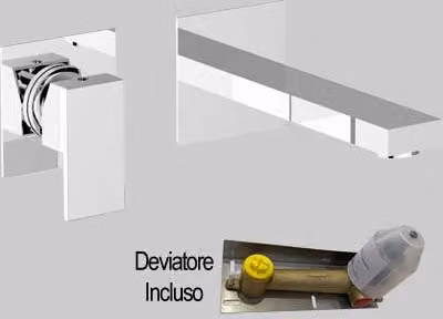 Batteria Lavabo Incasso a Parete Pillar C Scarico Click Clack Teorema