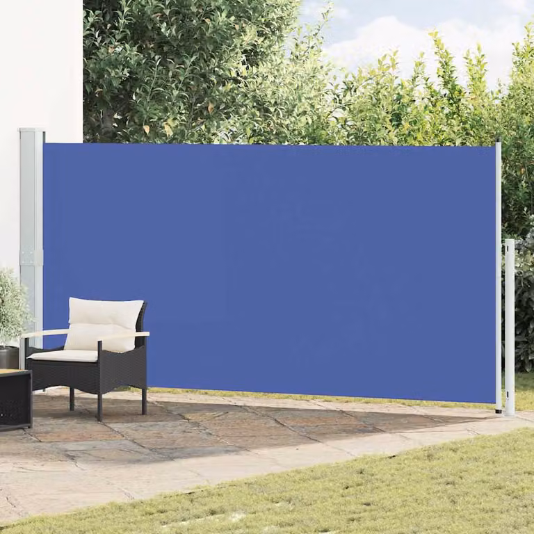 Tenda Laterale Retrattile per Patio vidaXL in Poliestere e Acciaio, Blu, L: 500 cm, H: 180 cm