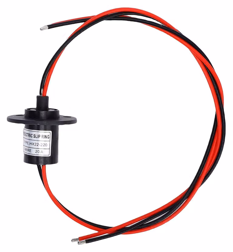 Anello collettore elettrico, 20A, 2 fili, 22 mm, 250 giri/min, 360°