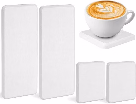 Set di 4 sottobicchieri in pietra pomice - Sottobicchieri assorbenti - Sottopiatti ad asciugatura rapida - Adatti per tazze/bottiglie - Realizzati con materiale di alta qualità a base di diatomee