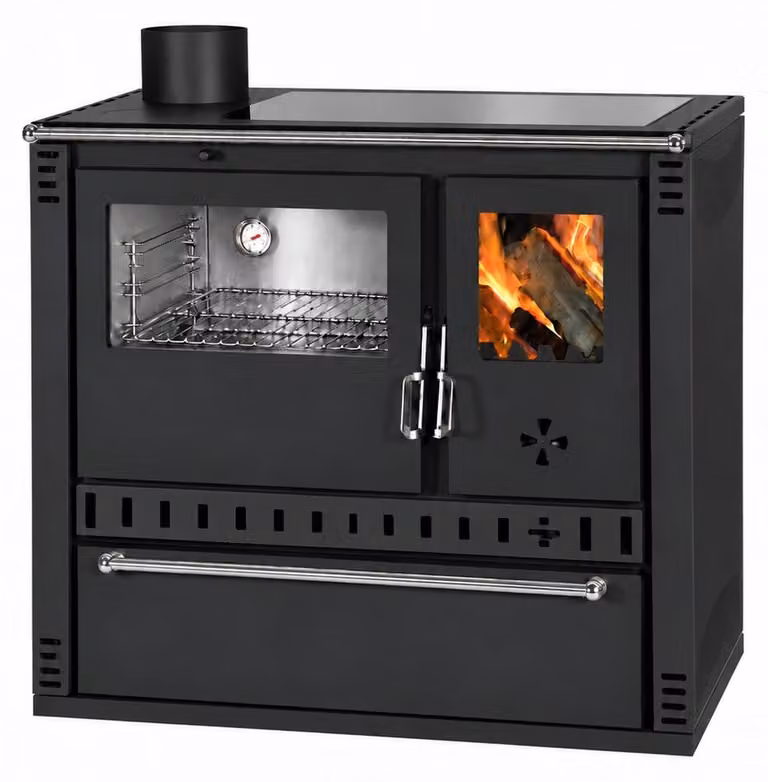 Cucina a legna PRITY GTD FI G DR 10,9 kW, Nero, forno sinistro