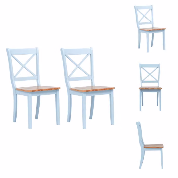 vidaXL Sedie da pranzo 2 pezzi Grigio Legno chiaro Legno massiccio Albero di gomma - Sedie da pranzo