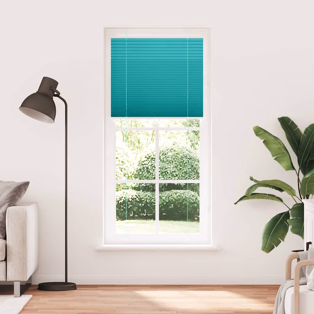 vidaXL Tenda Plissettata Verde petrolio 90x200 cm Larghezza Tessuto