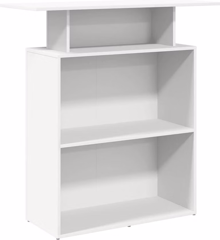 Scrivania per Reception Bianca 100x40x104 cm in Legno Massello