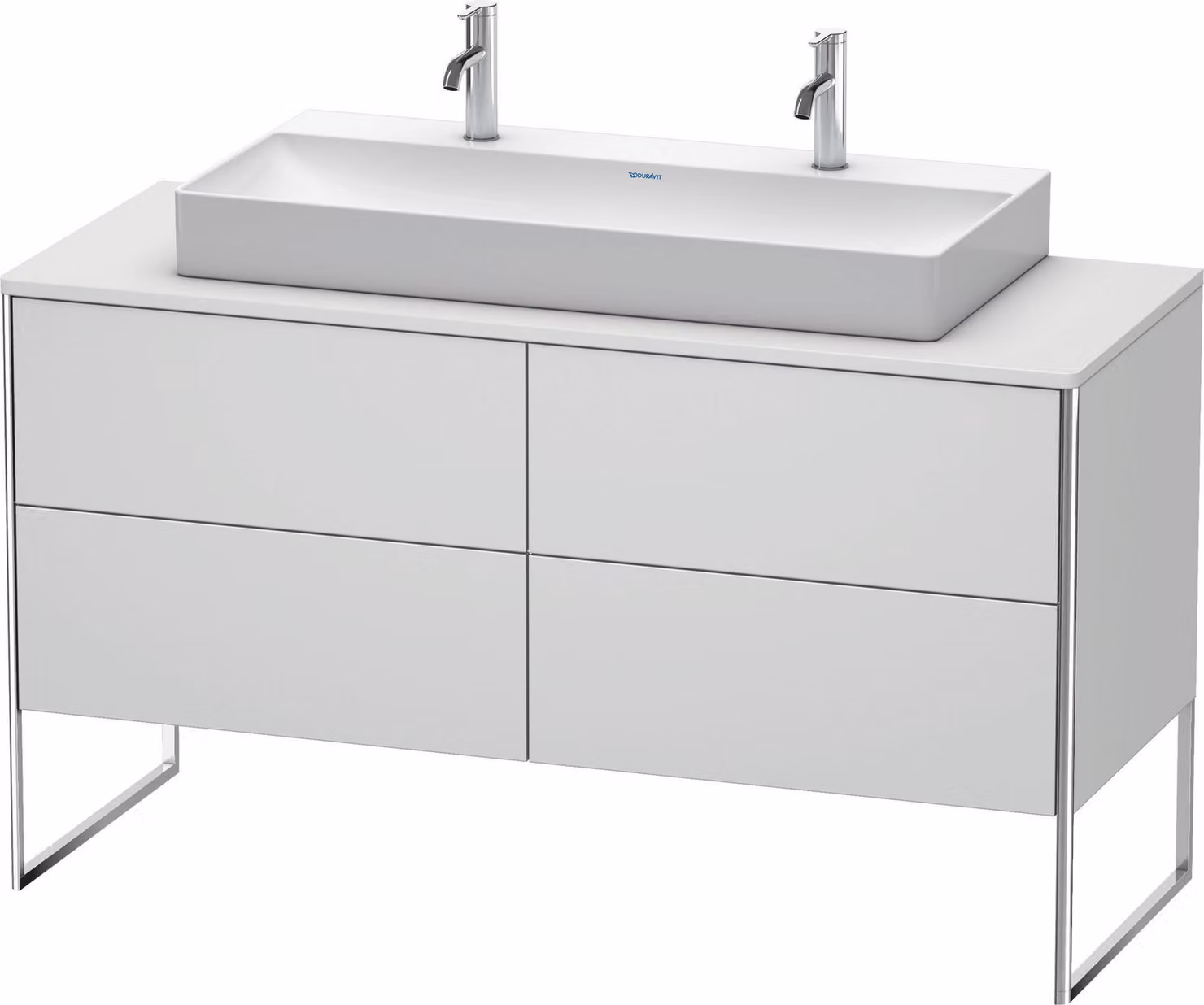 Duravit XSquare Meuble sous-vasque sur console au sol, 4 tiroirs, 1400x778x548mm, XS4925M3636, XS4925M3636
