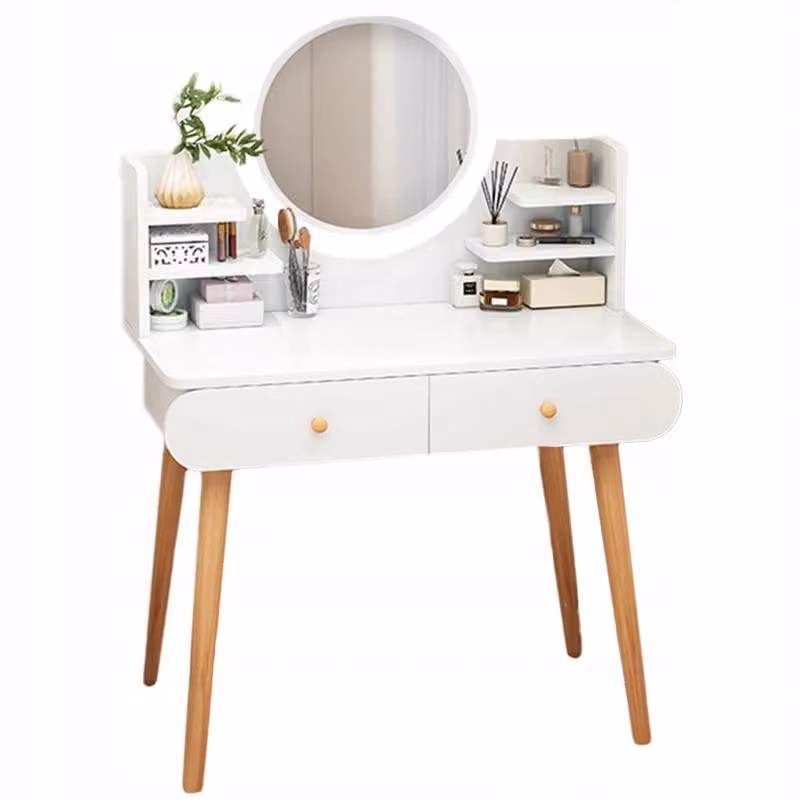 Toeletta con grande specchio da trucco – Bianca, stile scandinavo