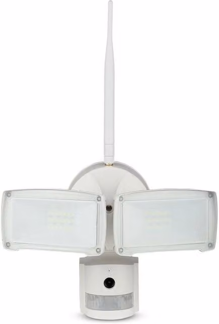 Farelight LED V-TAC da 18 W con sensore di movimento, WiFi e telecamera, luce bianca fredda 6000K, colore bianco