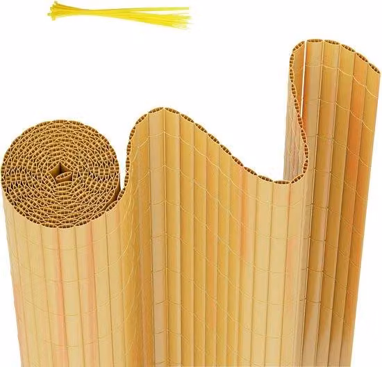Recinzione da giardino in PVC da 2,4 m per garantire la privacy – Recinzione da giardino e da balcone – Bambù