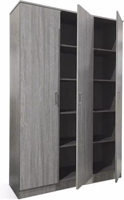 Armadio REY – 3 porte – 120×180 cm – Rovere grigio – Stile scandinavo