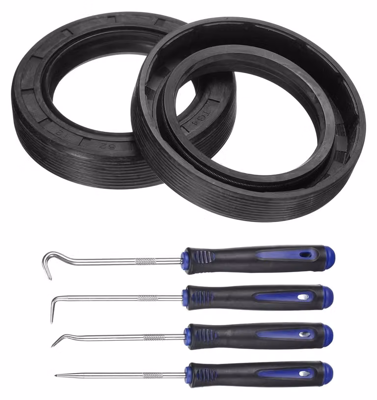 2 guarnizioni a labbro singolo, 42x62x12 mm, in nitrile, con doppia labbro e sistema di fissaggio a gancio