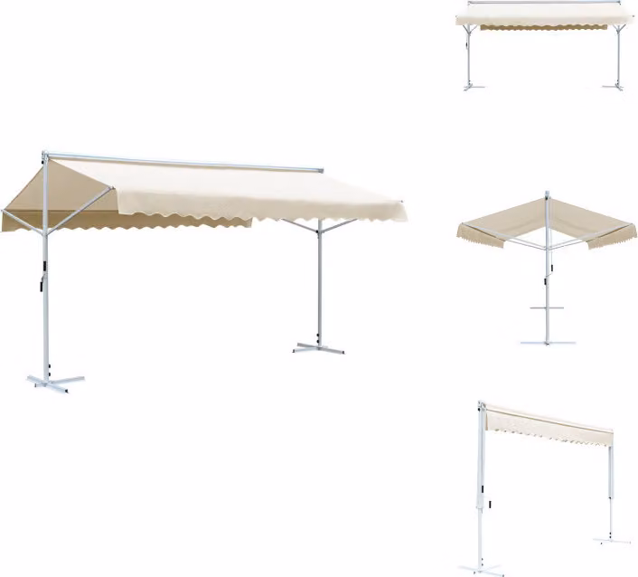 vidaXL Tenda da sole autoportante 600x300 cm crema - Ombrelloni e tende da sole