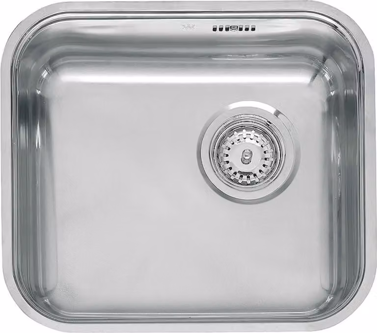 Lavello quadrato Reginox, lavello da cucina in acciaio inox L18 4035 OKG 40,3x35,3 cm, R03251