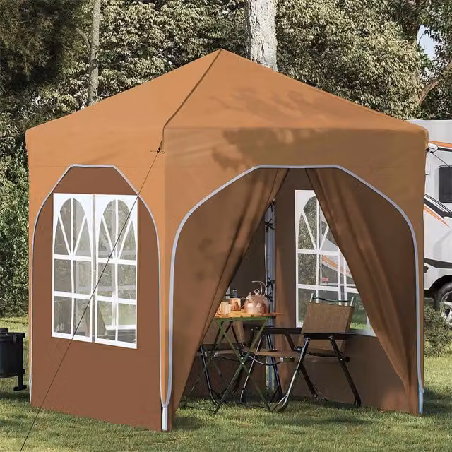Tenda per feste a pop-up-Gazebo 192 x 192 x 245 cm Beige 170568
