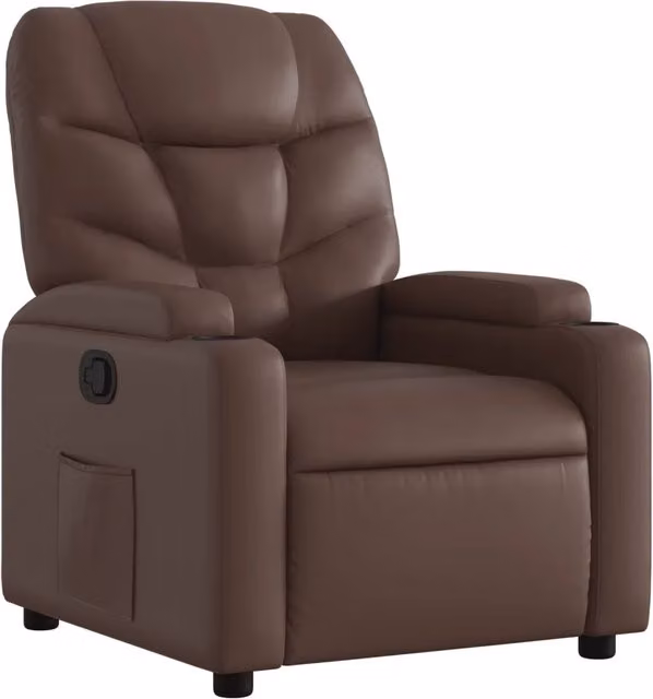 Poltrona | Sedia Relax Reclinabile Marrone in Similpelle