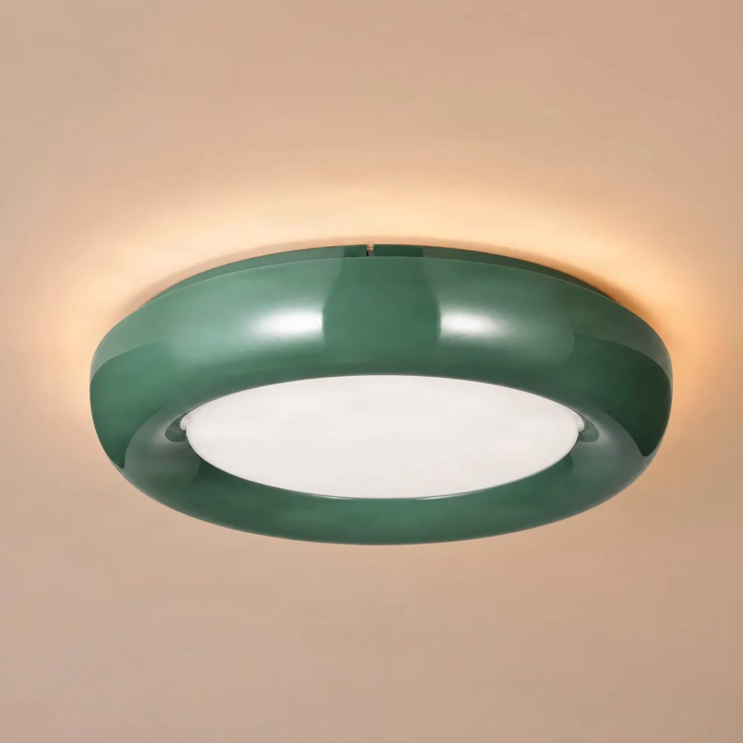 Plafoniera soffitto Lennox Lindby, dimmerabile, Verde, Soggiorno / Sala da pranzo, Metallo, Moderno, Plafoniera