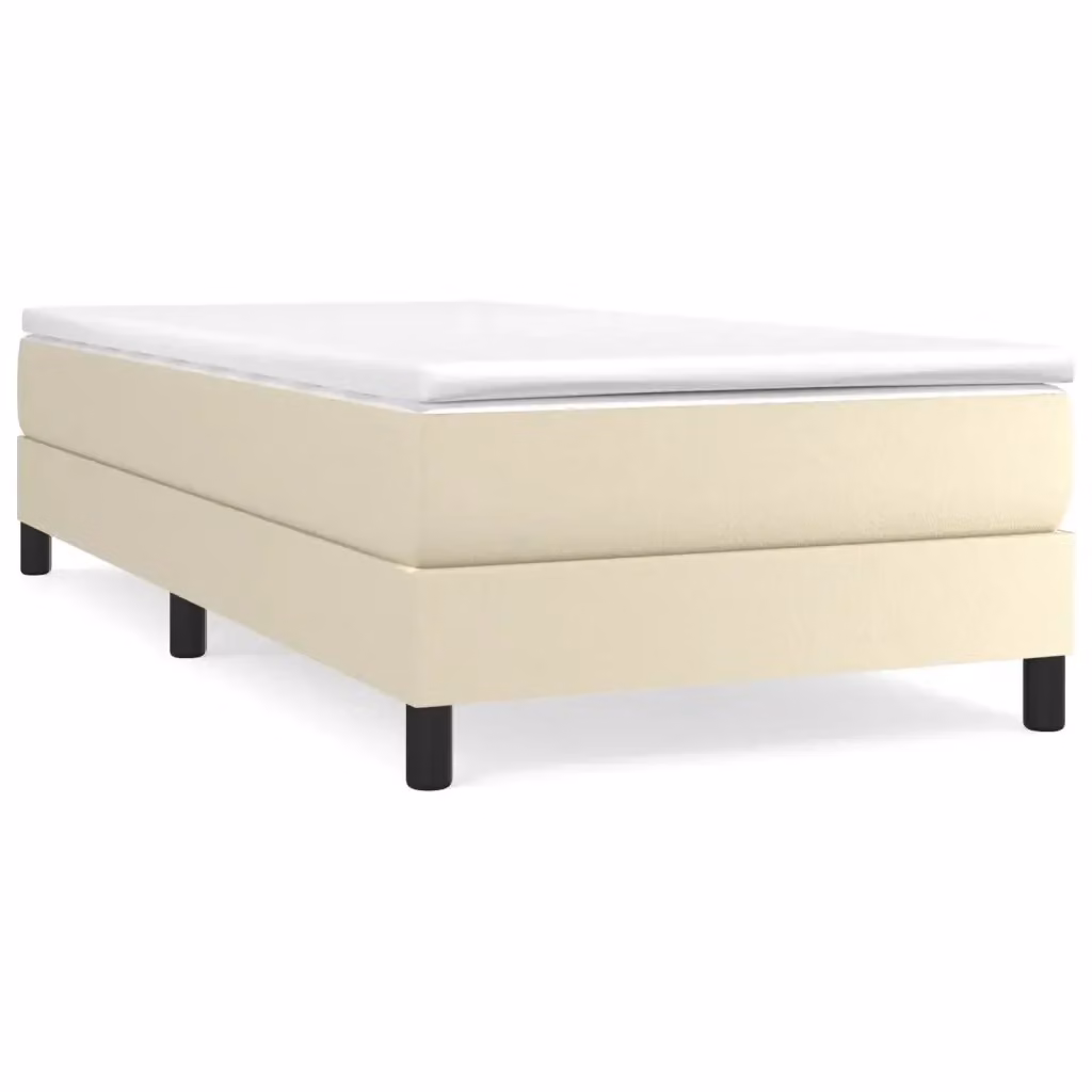 Letto a molle con materasso ibrido vidaXL in similpelle beige e bianco L/P/H: 200 x 80 x 25 cm – 2