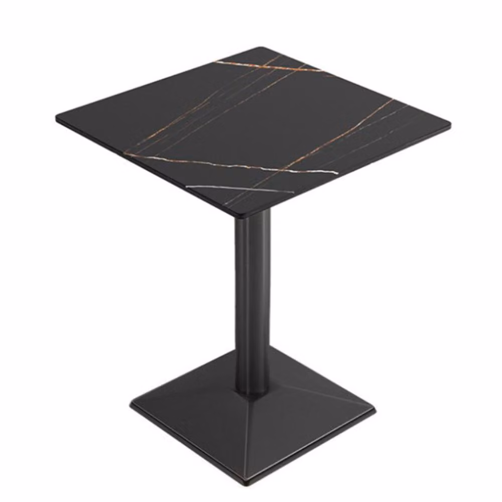 Mobili per la ristorazione Tavolo da pranzo Tavolo da cucina per sala da pranzo Tavolo da soggiorno Tavolo da bistrot Pietra sinterizzata nera nera 2 60*60*75CM