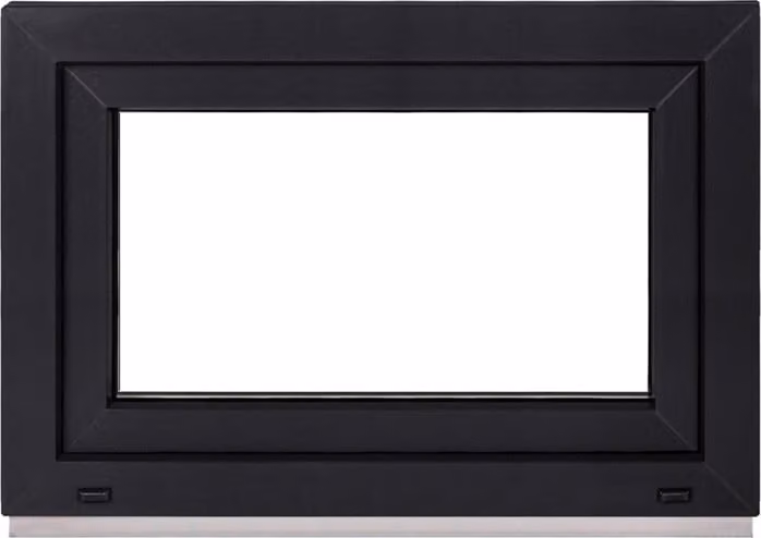 Finestra per cantina Framex Finestra in PVC-U interno bianco / esterno antracite Larghezza x altezza 80 x 50 cm (800 x 500 mm) 3 vetri (32 mm) rotazione/inclinazione DIN destra