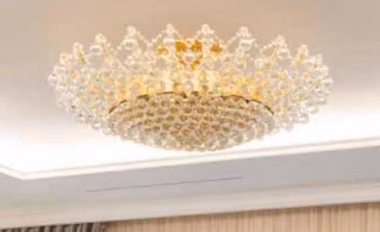 Casa Padrino plafoniera barocca in cristallo oro/argento Ø 105 x H. 35 cm - Plafoniera rotonda in stile barocco con vetro in cristallo veneziano - Nobile e magnifica - Qualità - Italy