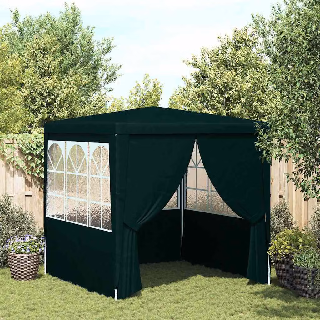 vidaXL Gazebo Professionale con Pareti e Finestre Verde L/P/H: 250 x 250 x 240 cm
