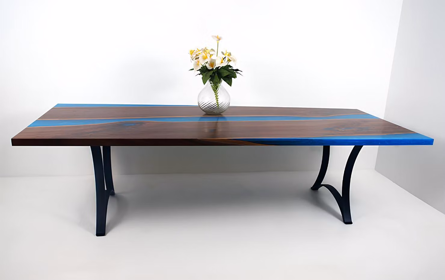 Moderne Tische Esstisch Design Tisch Harz Meer Fluss Möbel 220x90 Epoxid Ozean