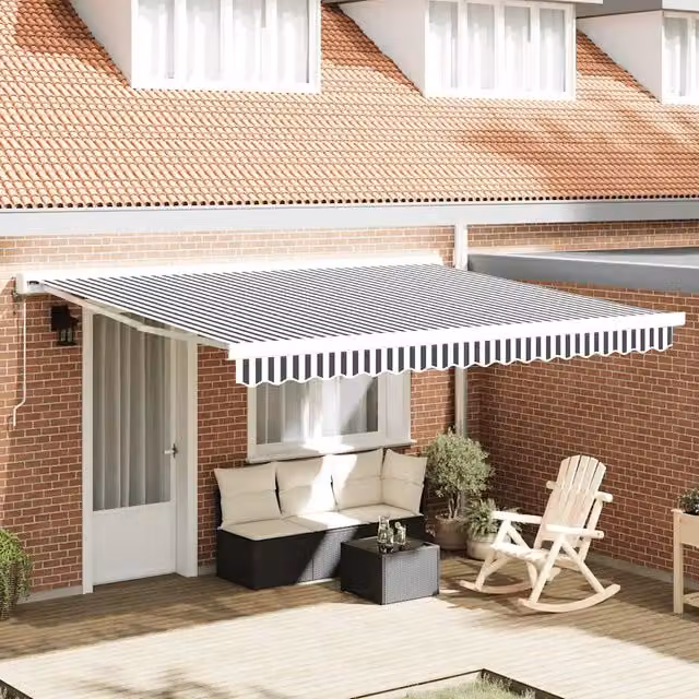 Tenda Retrattile Antracite e Bianca 4x3 m Tessuto e Alluminio 3216135