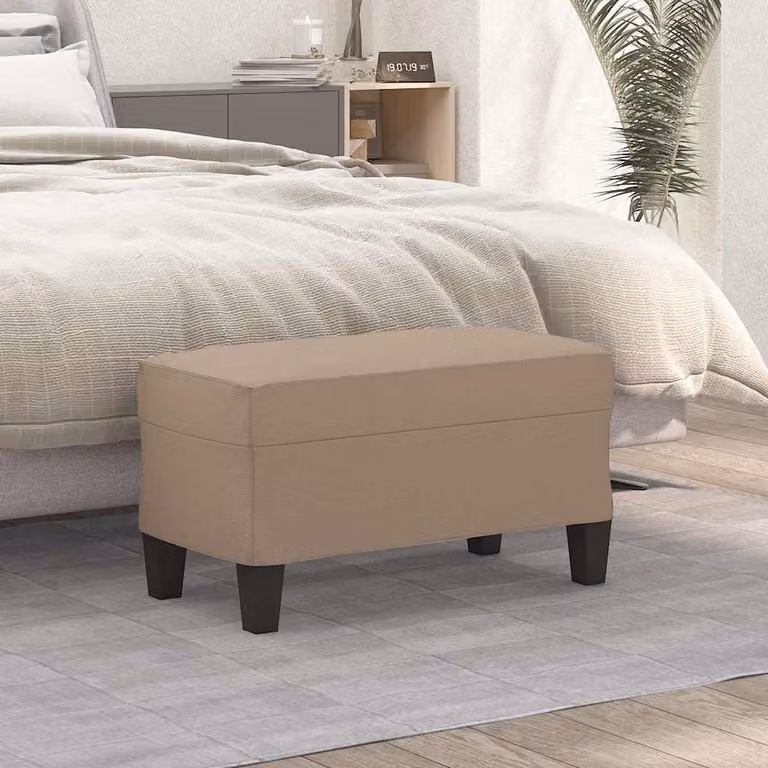 Panca vidaXL in similpelle color cappuccino, L: 70 cm, P: 35 cm, H: 41 cm