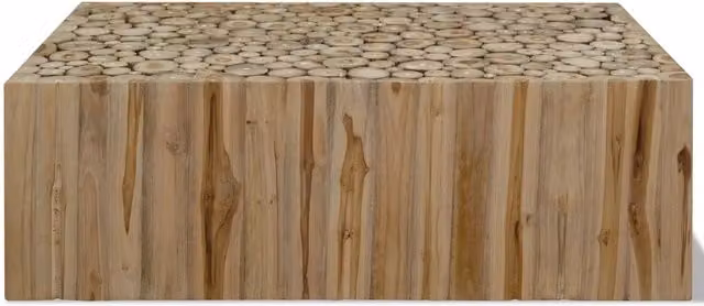 Tavolino da salotto rettangolare in legno di teak vidaXL marrone rustico L: 90 cm, P: 50 cm, H: 30 cm