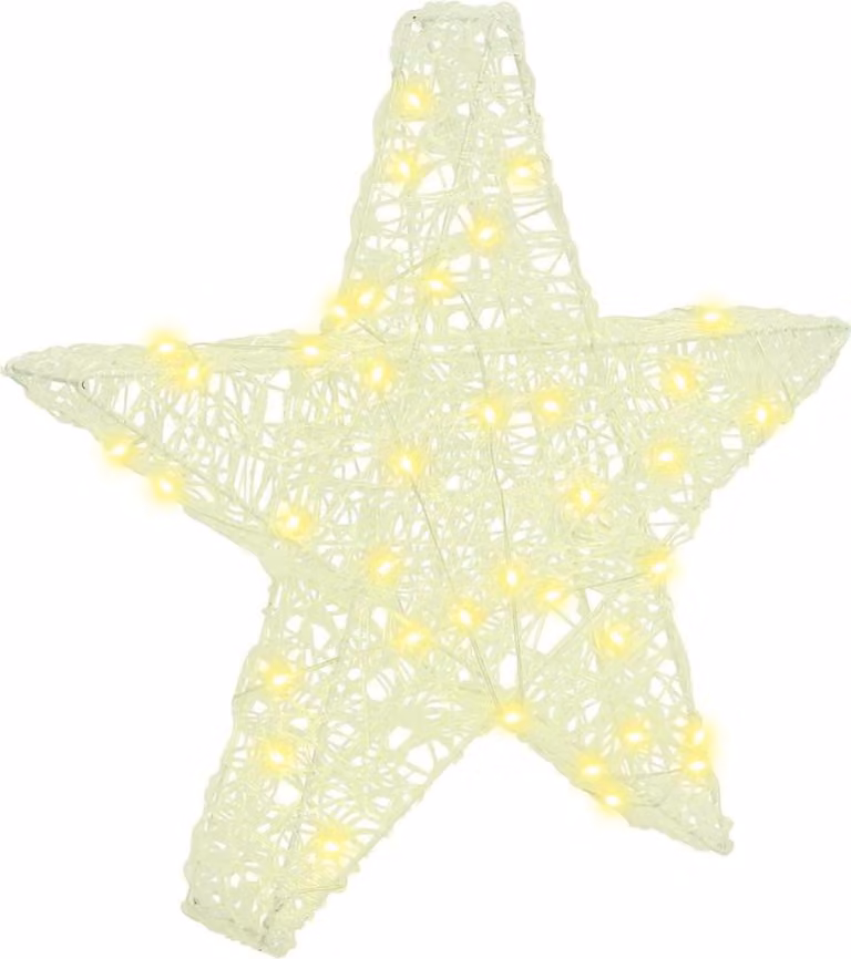 Stella 3D con 50 LED Bianco caldo 55 x 53.5 x 10 cm Acrilico
