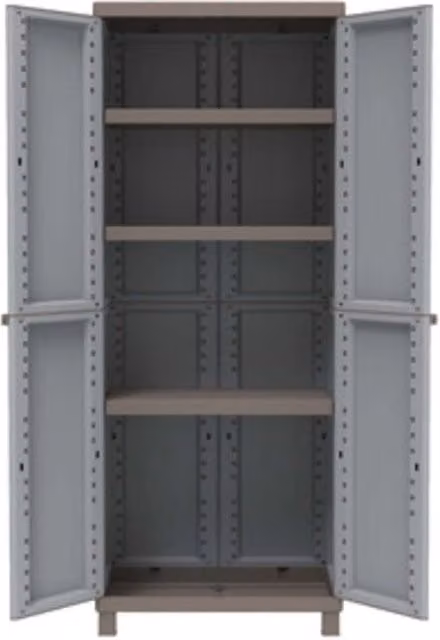 Armadio Terry C Rattan con 2 Ante Grigio L: 68 cm, P: 39 cm, H: 170 cm