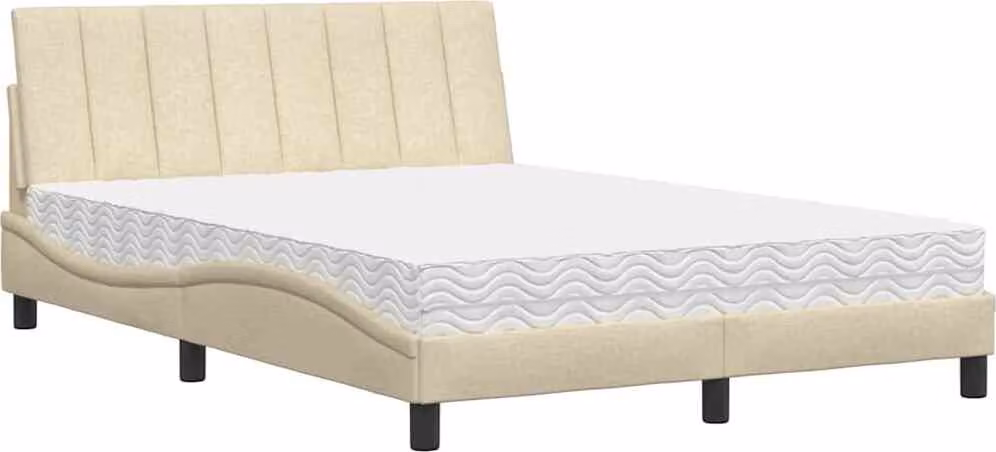 SYFAX™ Letto con Materasso Hanko Crema 120x200 cm in Tessuto